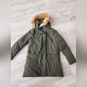 BOMBOOGIE Jacket Women 5 OR XL Mid-Length Faux Hooded Down Jacket